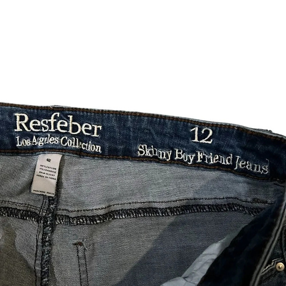 Resfeber Women's Skinny Dark Wash Boyfriend Jeans Size 12 - Picture 2 of 3